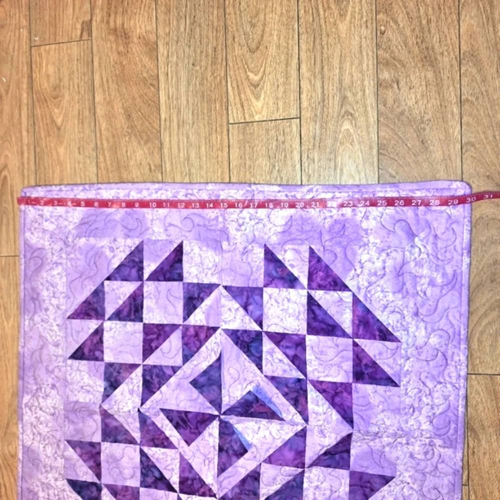 Handmade Geometric Triangle Purple Quilt, NWOT